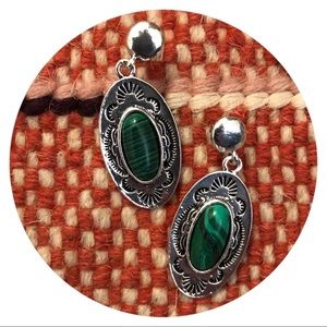 ▫️• Vintage Style Malachite Drop Earrings • ▫️